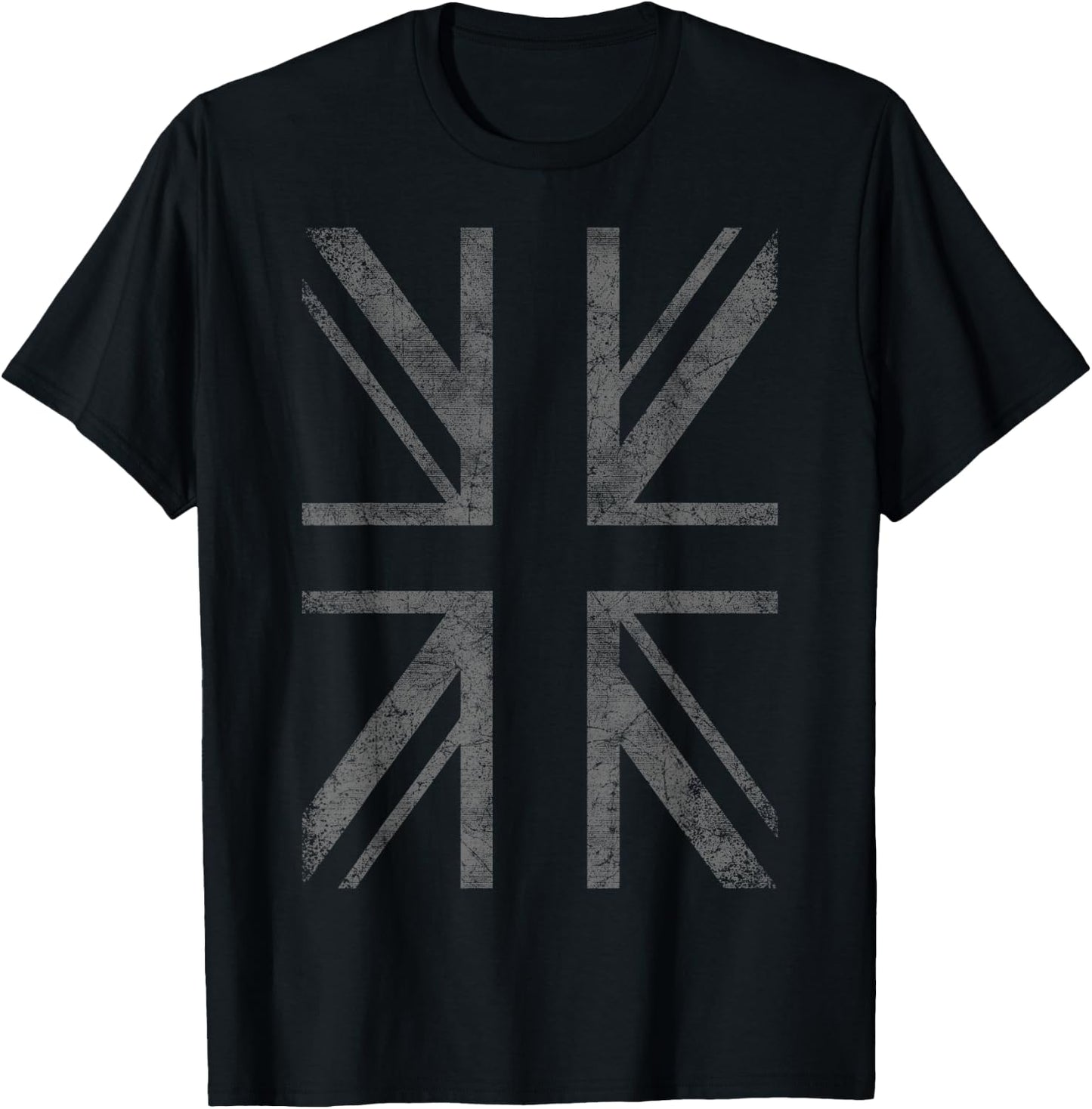 Retro Black Union Jack Vintage British Flag Great Britain UK T-Shirt - T-Shirt | Black