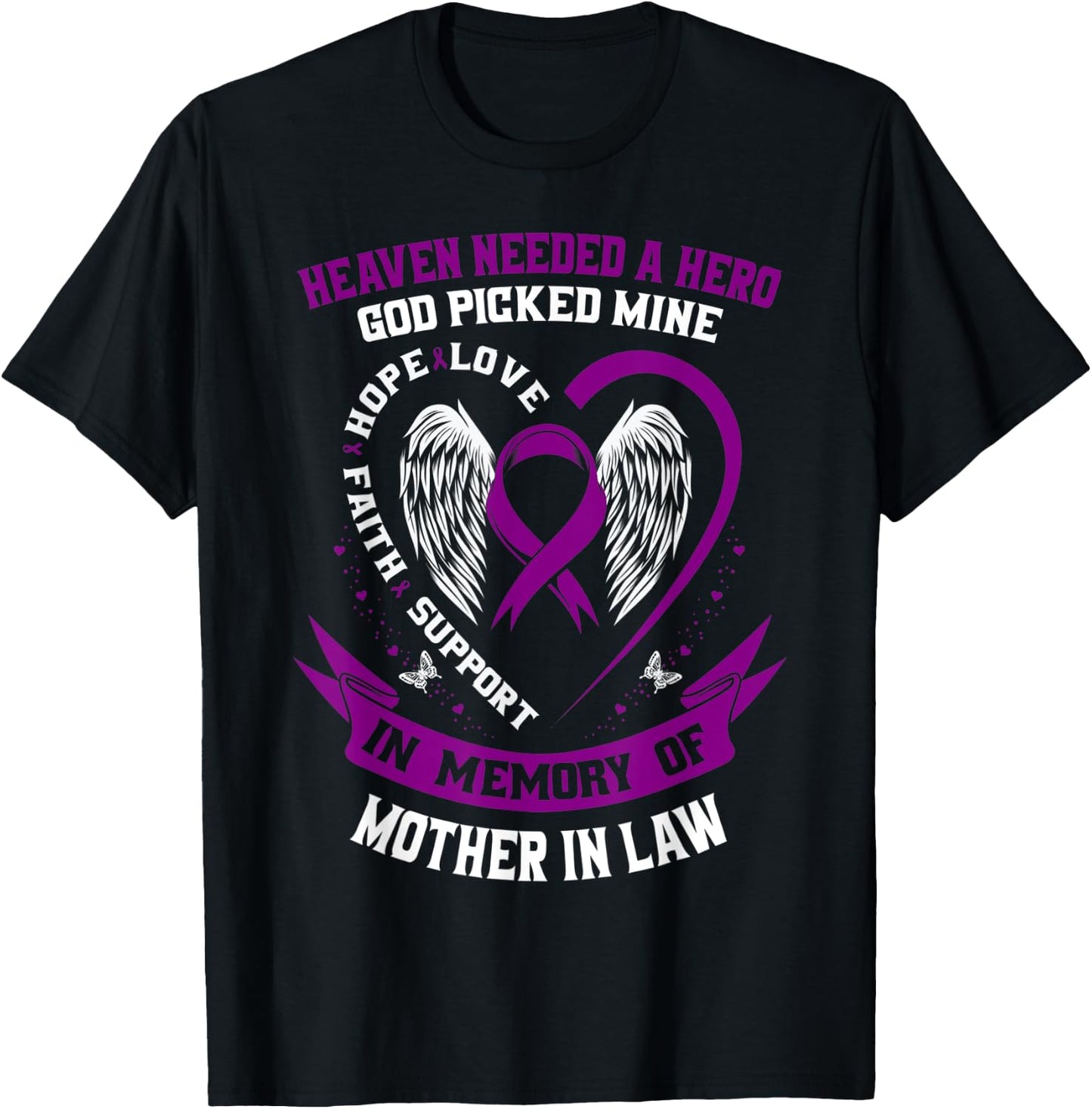 Purple In Memory of my Mother In Law Pancreatic Cancer Gifts T-Shirt - T-Shirt | Black