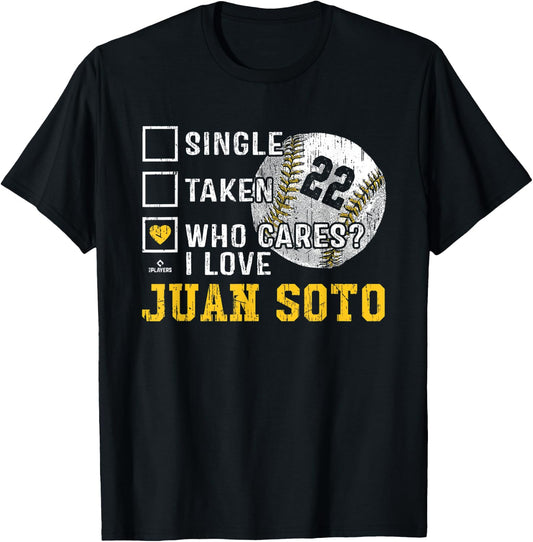 Who Cares I Love Juan Soto Juan Soto San Diego MLBPA T-Shirt - T-Shirt | Black