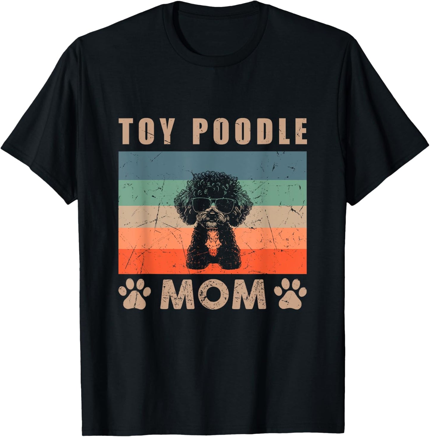 Vintage Toy Poodle Mom Gifts Funny Dog Mom Lover Mothers Day Women Kids T-Shirt - T-Shirt | Black