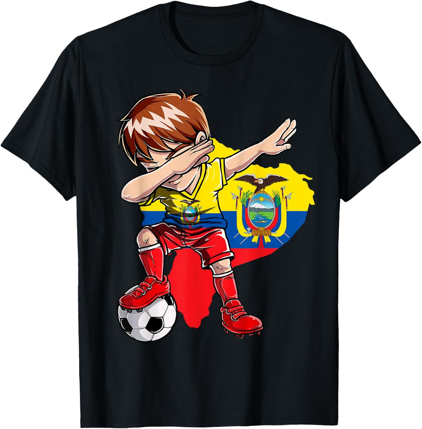 Dabbing Soccer Colombia Jersey Boy Colombian Boys Football T-Shirt - T-Shirt | Black