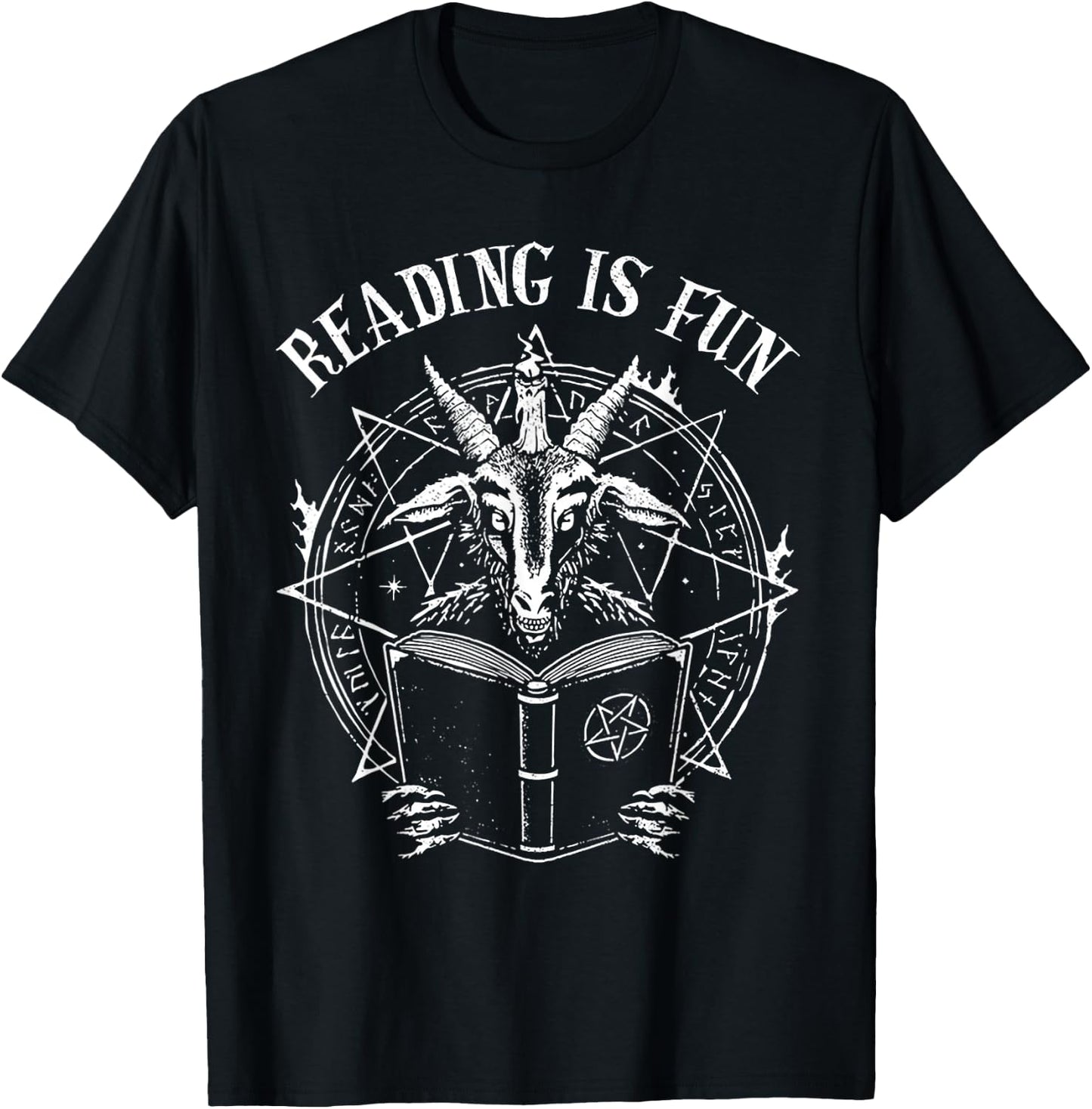Baphomet Reading is Fun T-Shirt - T-Shirt | Black