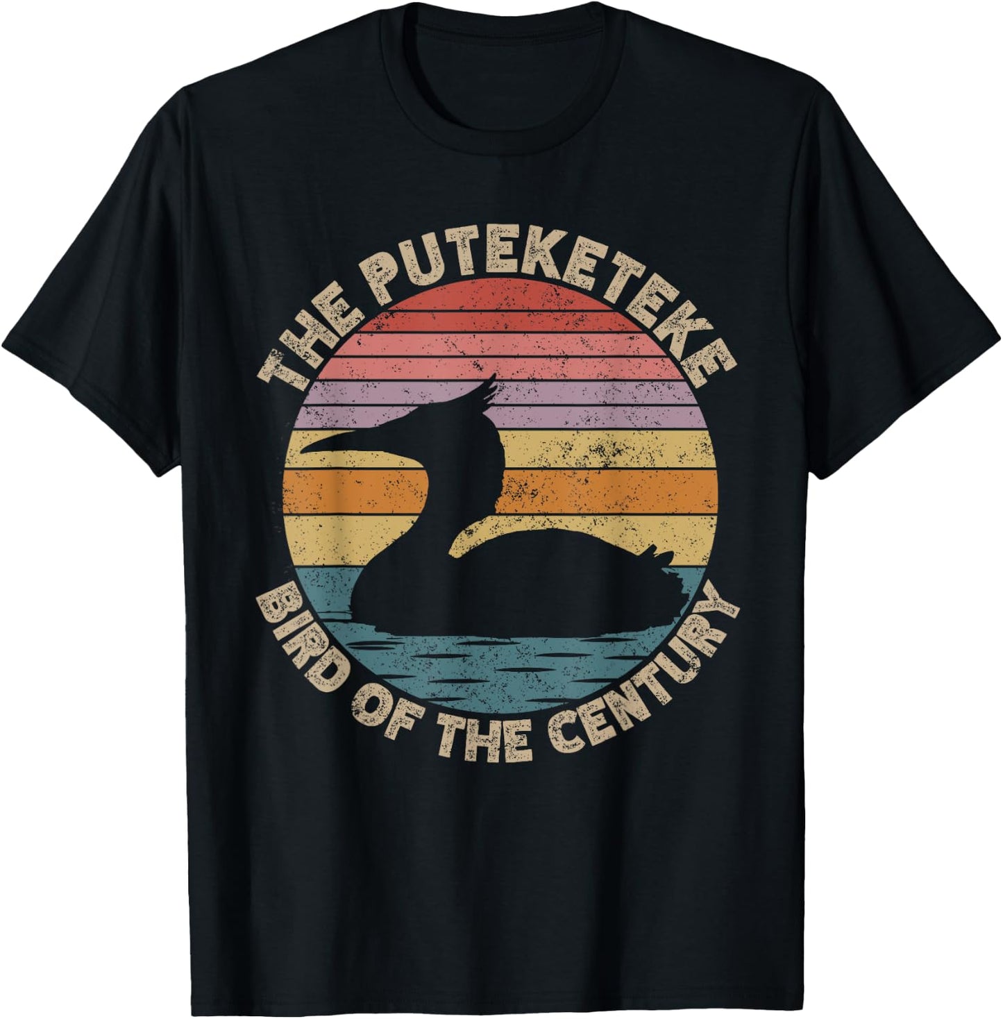 Puteketeke New Zealand's Bird Of The Century Vintage T-Shirt - T-Shirt | Black
