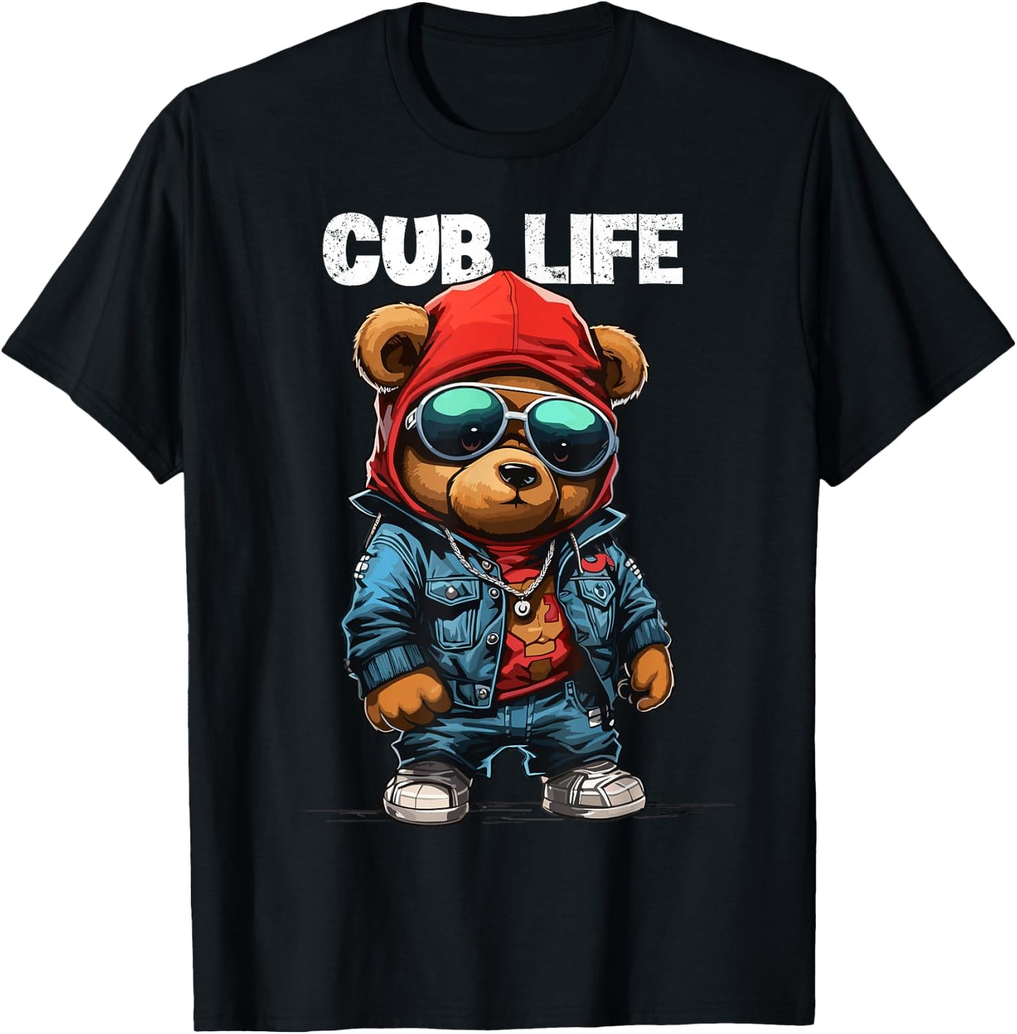 Cub Bear Life Funny Teddy Bear Stuff Women Thug T-Shirt - T-Shirt | Black