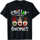 Chillin With My Gnomies Christmas Gnome Family Matching Xmas T-Shirt - T-Shirt | Black