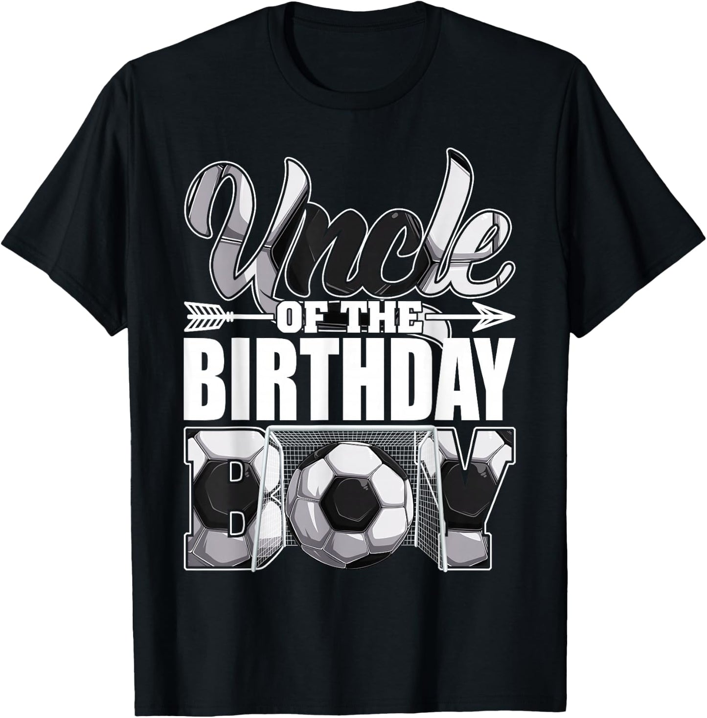 Uncle Of The Birthday Boy Soccer Matching Family Party T-Shirt - T-Shirt | Black