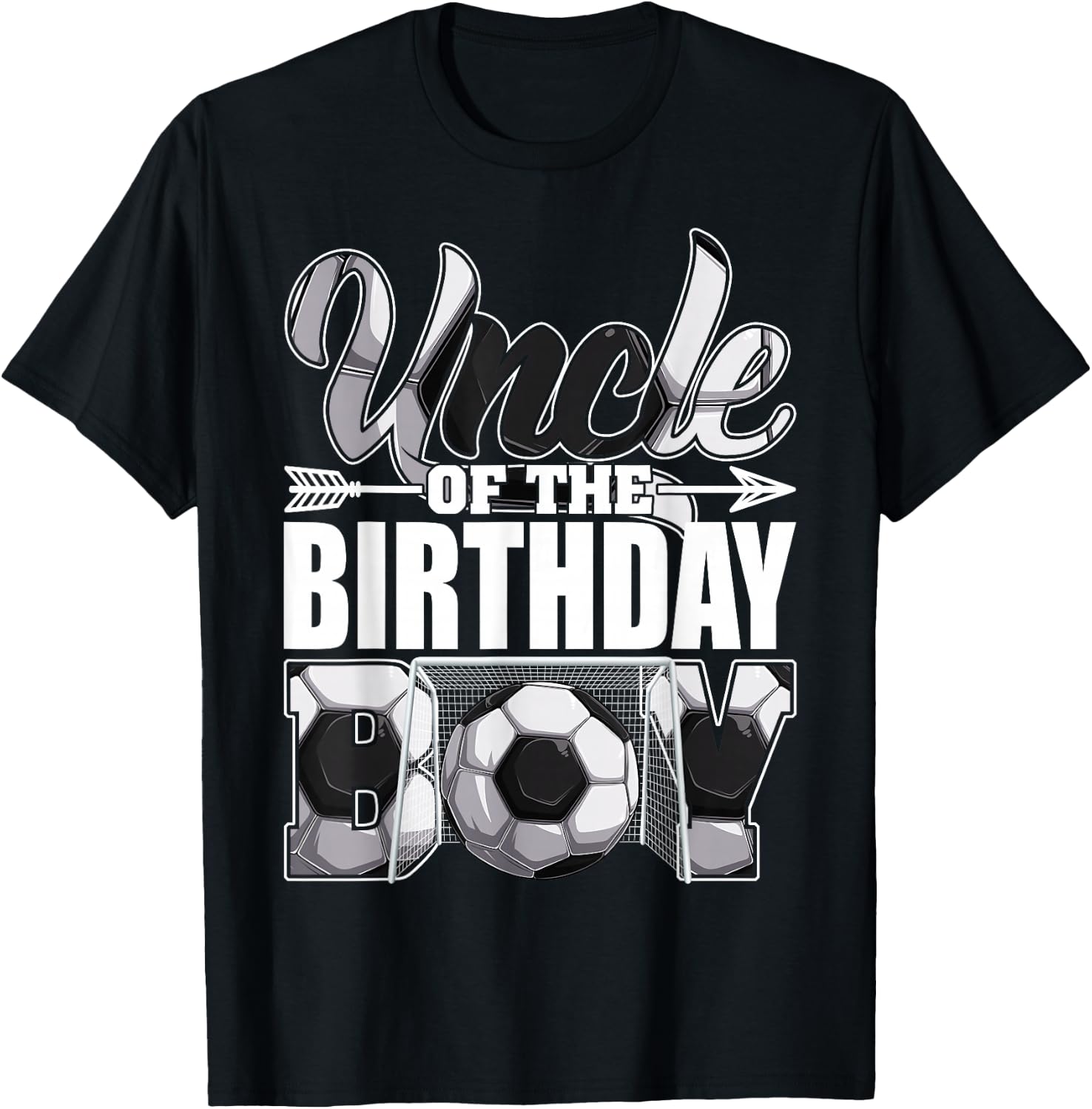 Uncle Of The Birthday Boy Soccer Matching Family Party T-Shirt - T-Shirt | Black