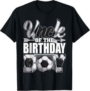 Uncle Of The Birthday Boy Soccer Matching Family Party T-Shirt - T-Shirt | Black