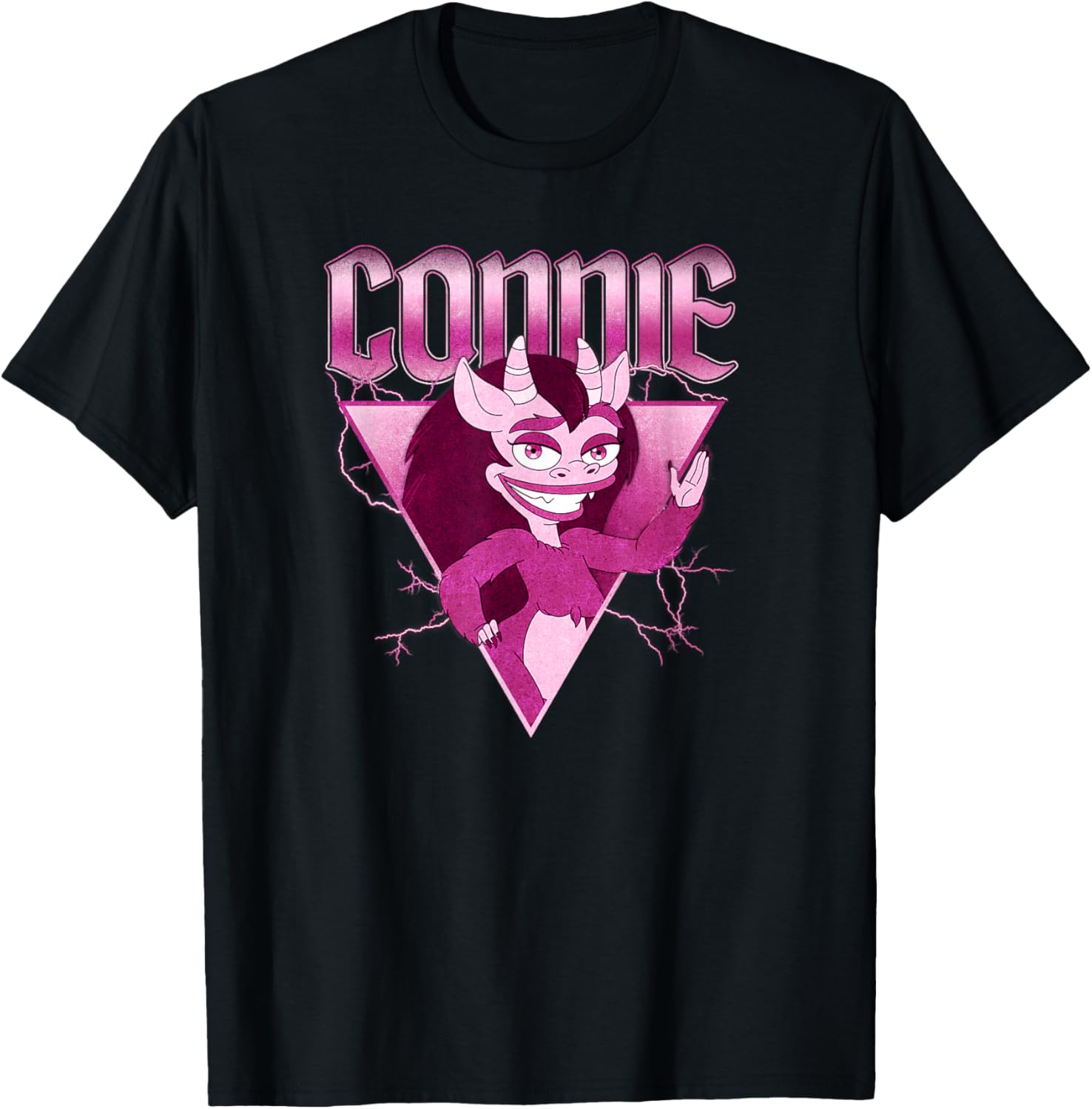 Big Mouth Hormone Monster Connie Distressed Portrait T-Shirt - T-Shirt | Black