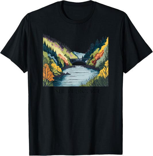Cool New River Gorge National Park Hiking Watercolor Graphic T-Shirt - T-Shirt | Black