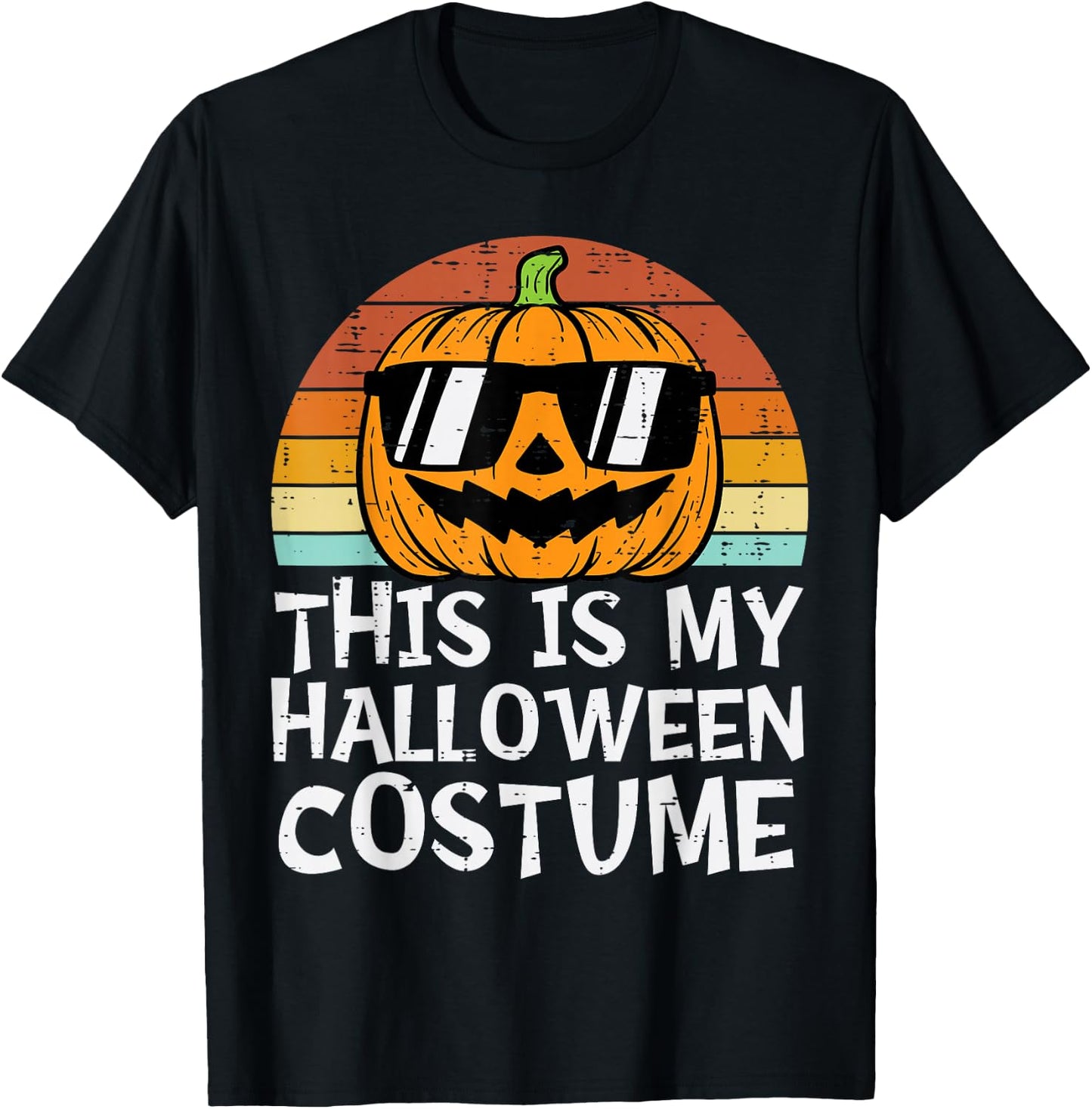 This Is My Halloween Costume Pumpkin Retro Halloween Costume T-Shirt - T-Shirt | Black