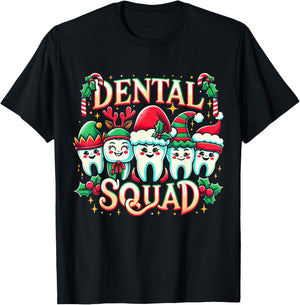 Jolly Dental Squad Christmas Team Spirit Merry Dentistry T-Shirt - T-Shirt | Black