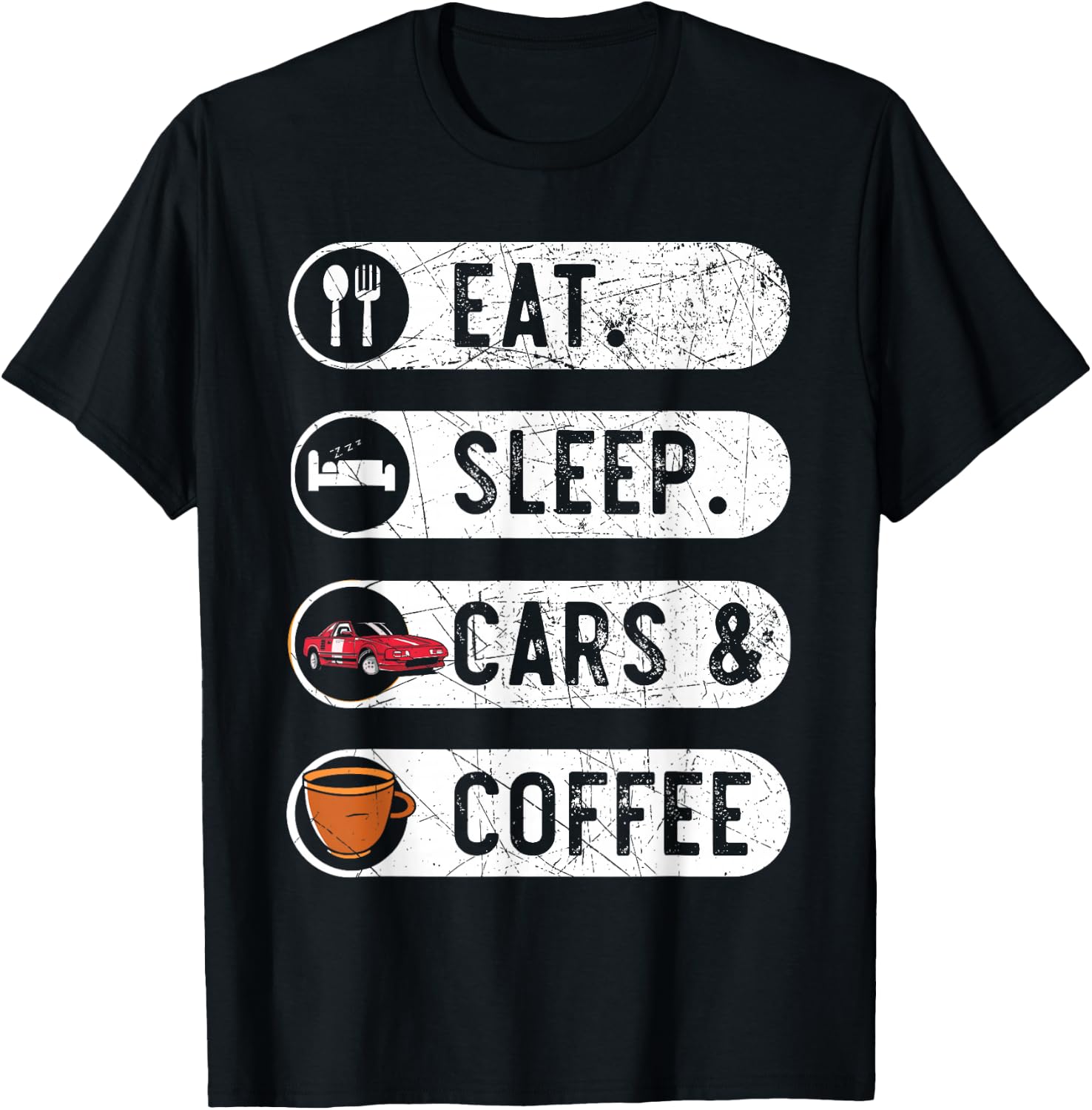Car Coffee Caffeine Car Enthusiast Car Racing T-Shirt - T-Shirt | Black