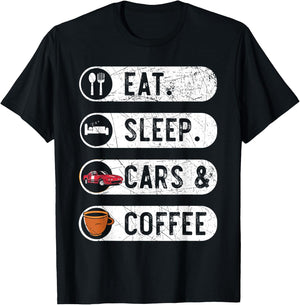 Car Coffee Caffeine Car Enthusiast Car Racing T-Shirt - T-Shirt | Black