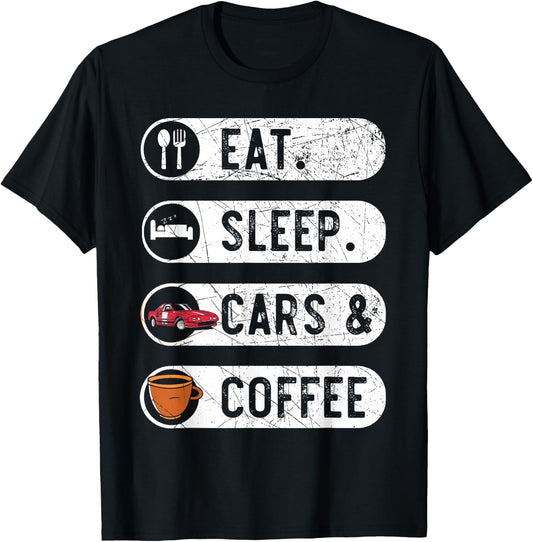 Car Coffee Caffeine Car Enthusiast Car Racing T-Shirt - T-Shirt | Black