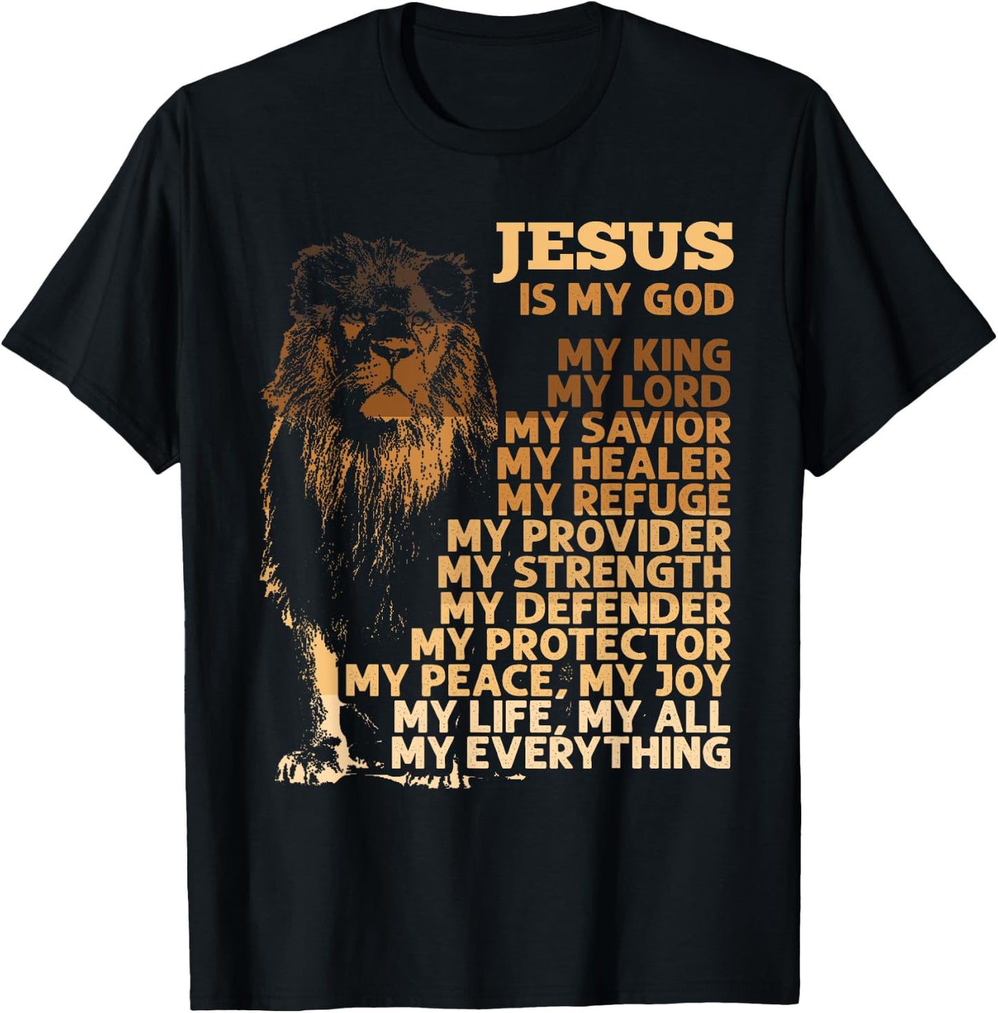 Jesus Is My God My King Black History Month BLM Melanin Lion T-Shirt - T-Shirt | Black