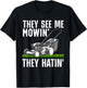Funny Lawn Mowing Art Women Lawn Mower Gardener T-Shirt - T-Shirt | Black