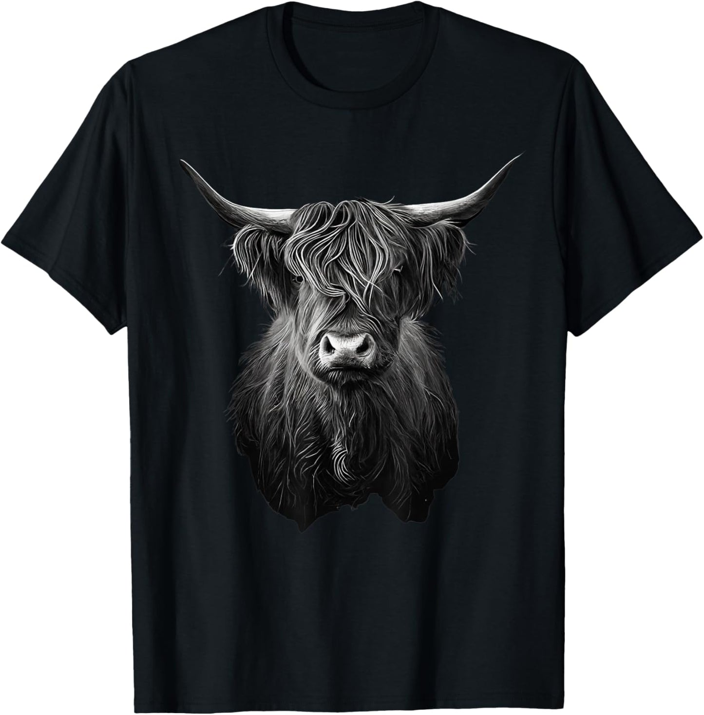 Scottish Highland Cow Cattle Hairy Cow T-Shirt - T-Shirt | Black