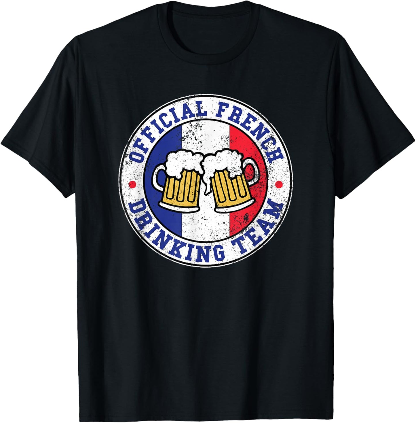 Official French Drinking Team Funny France Drinking Team T-Shirt - T-Shirt | Black