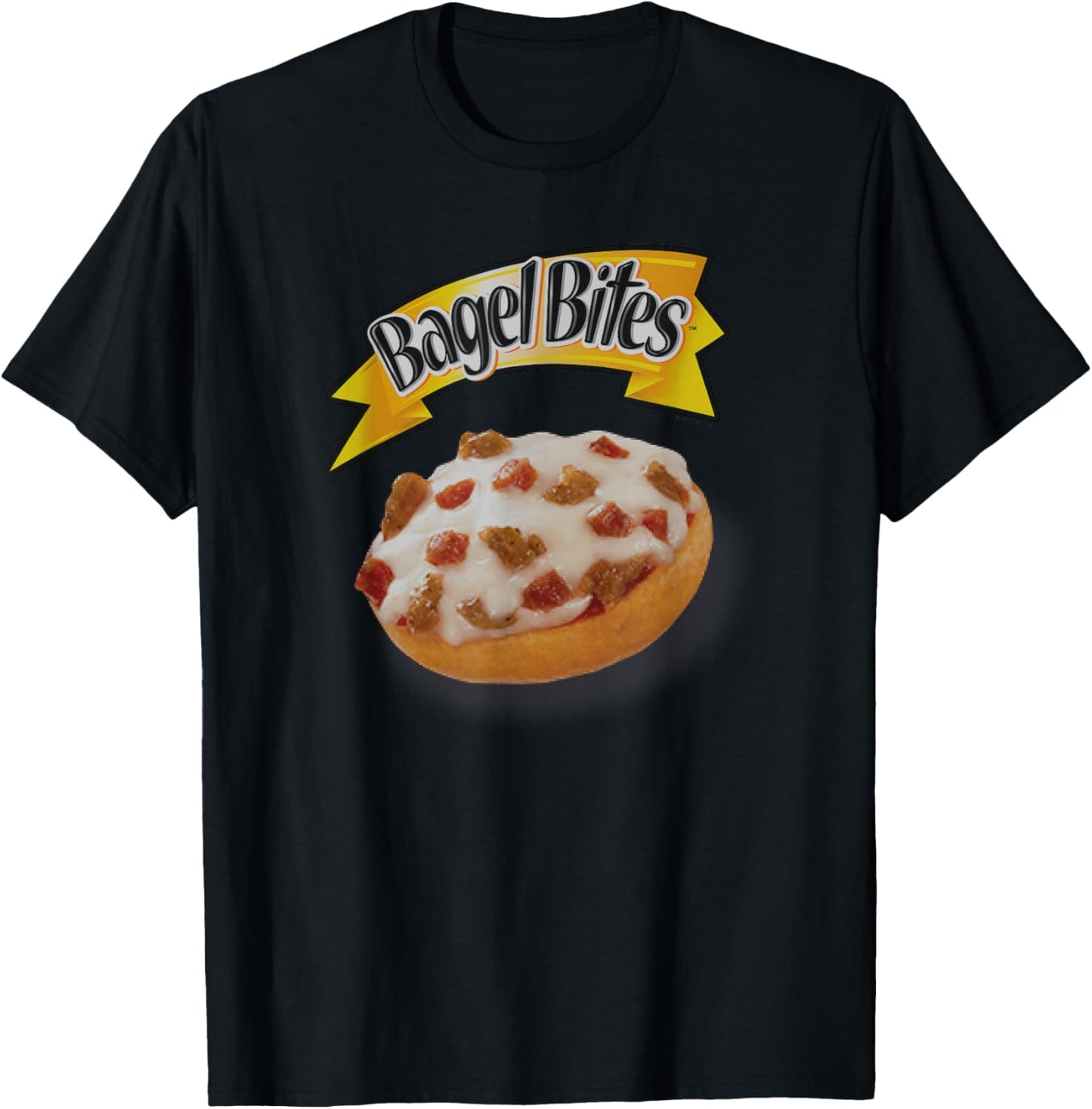 Bagel Bites Pizza Snacks Tasty Official Logo T-Shirt - T-Shirt | Black