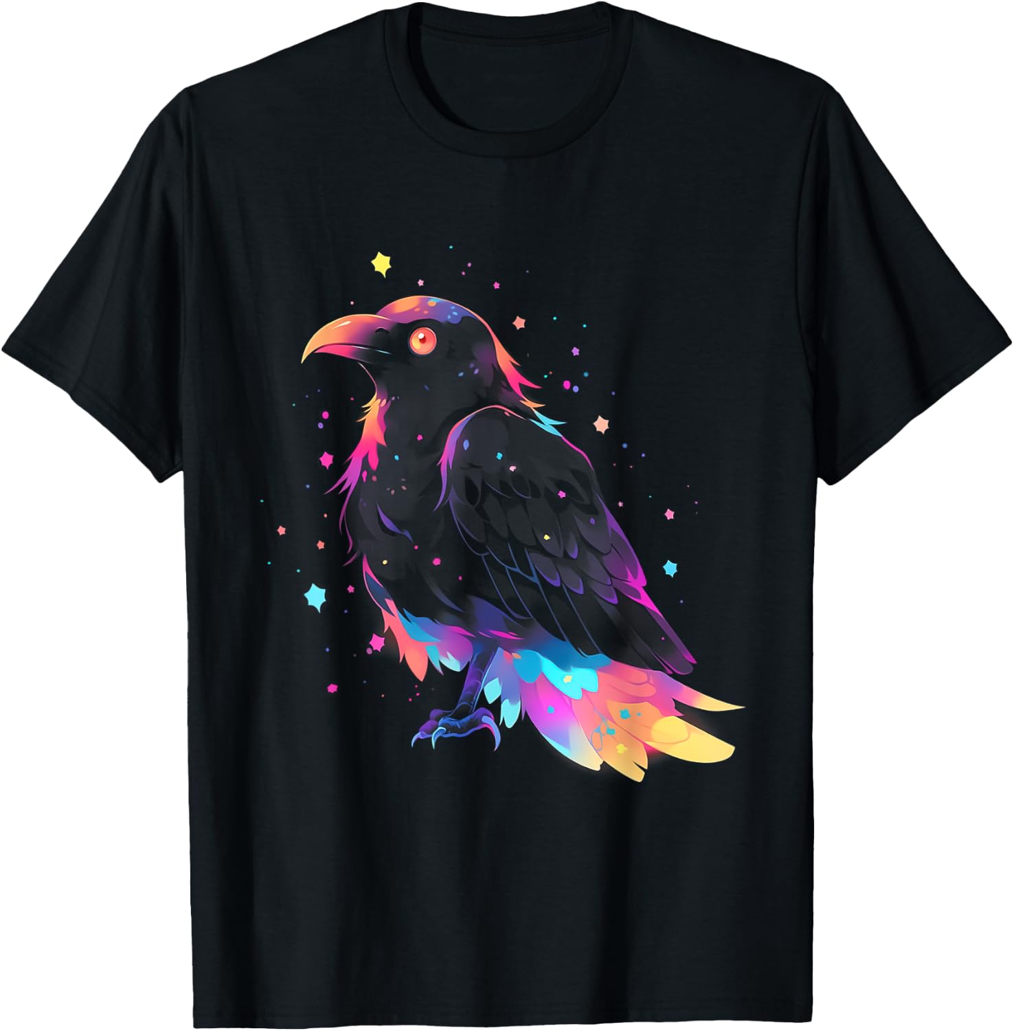 Kawaii Crow Raven | Pastel Goth Aesthetic Gothic Anime T-Shirt - T-Shirt | Black