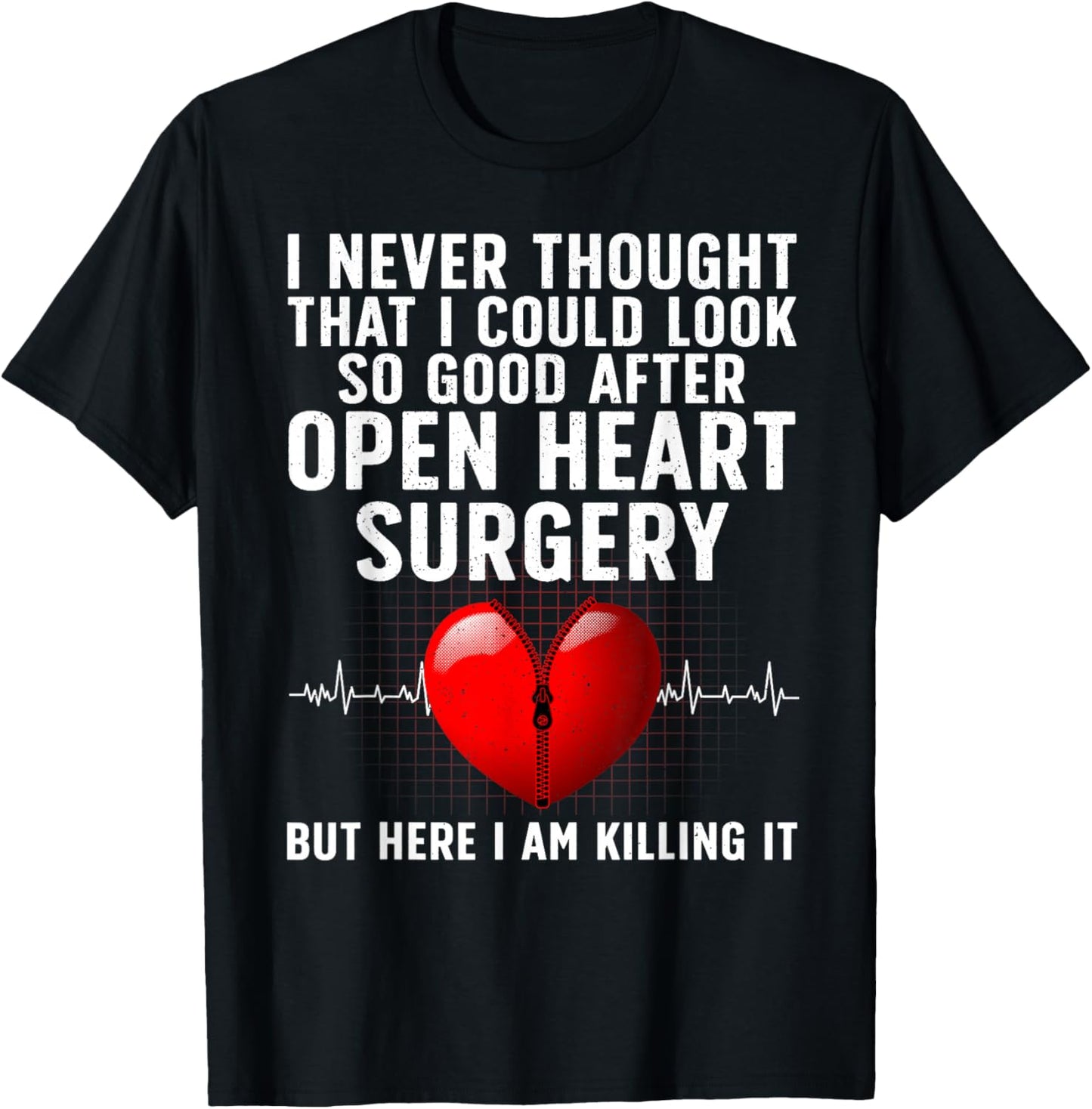 Open Heart Surgery Art Women Heart Patient Operation T-Shirt - T-Shirt | Black