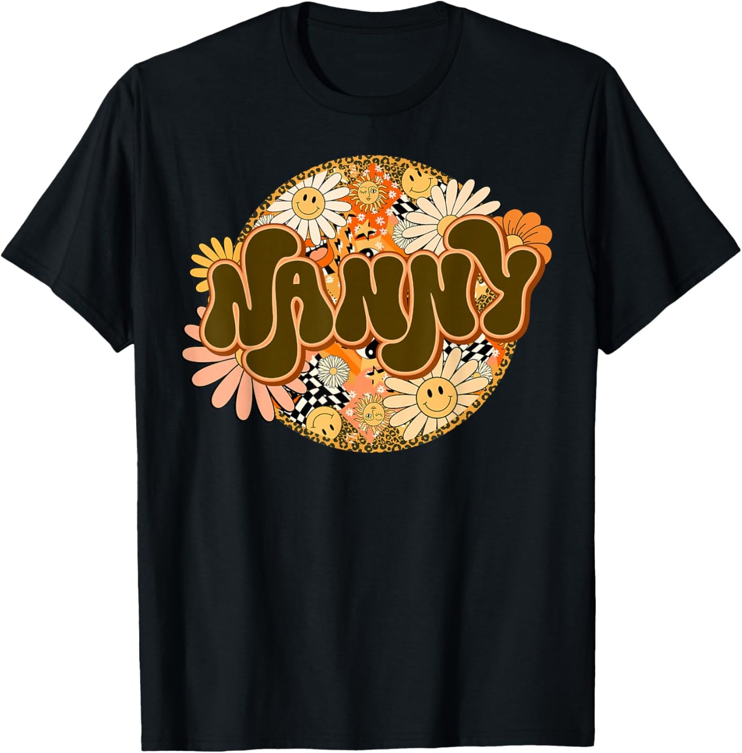 Dope Nanny Girls & Women Cute Daycare Provider Queen Groovy T-Shirt - T-Shirt | Black