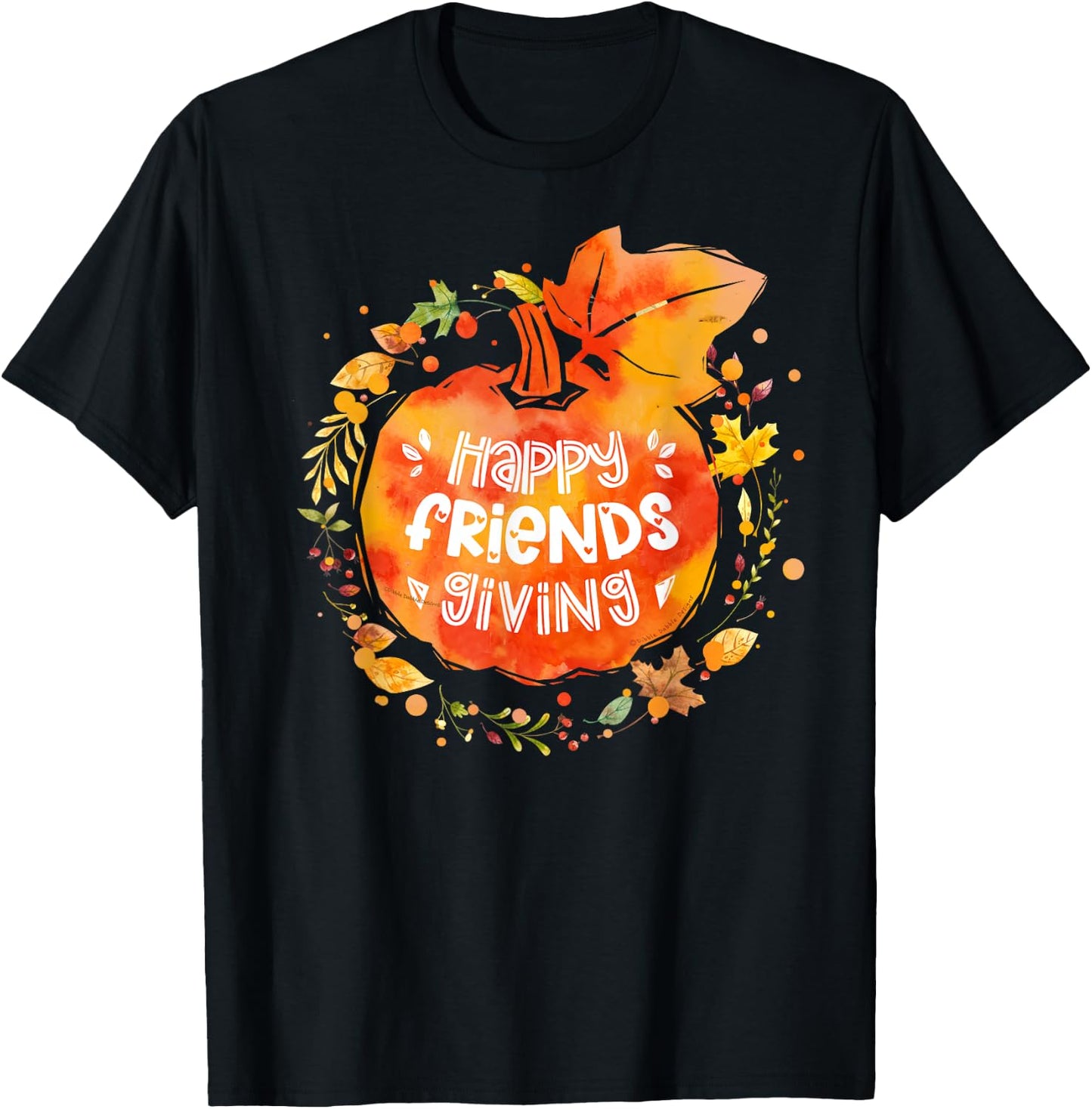 Happy Friendsgiving Thanksgiving with Friends T-Shirt - T-Shirt | Black