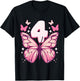Birthday Girl 4 years, Butterflies and Number 4 T-Shirt - T-Shirt | Black
