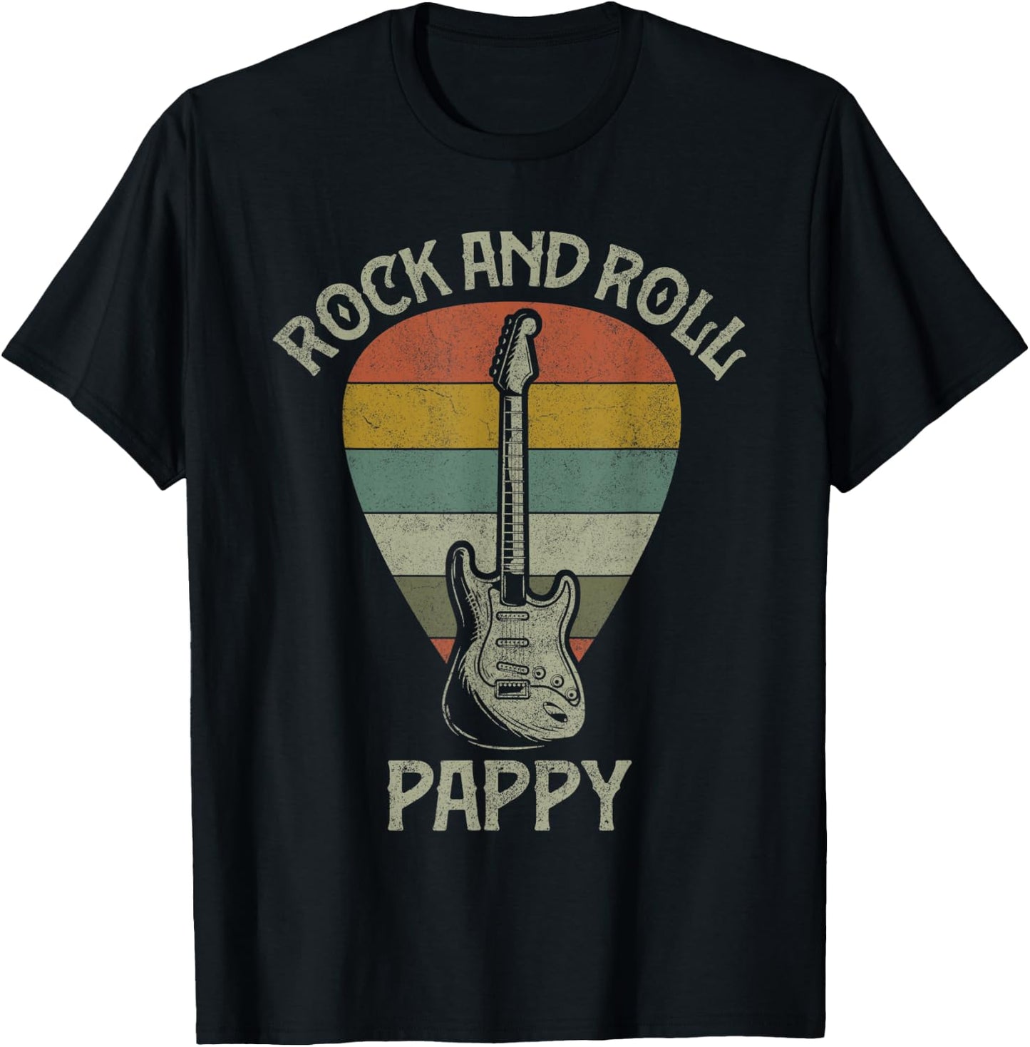 Guitarist Pappy Fathers Day Shirts, Guitar Player Grandpa T-Shirt - T-Shirt | Black