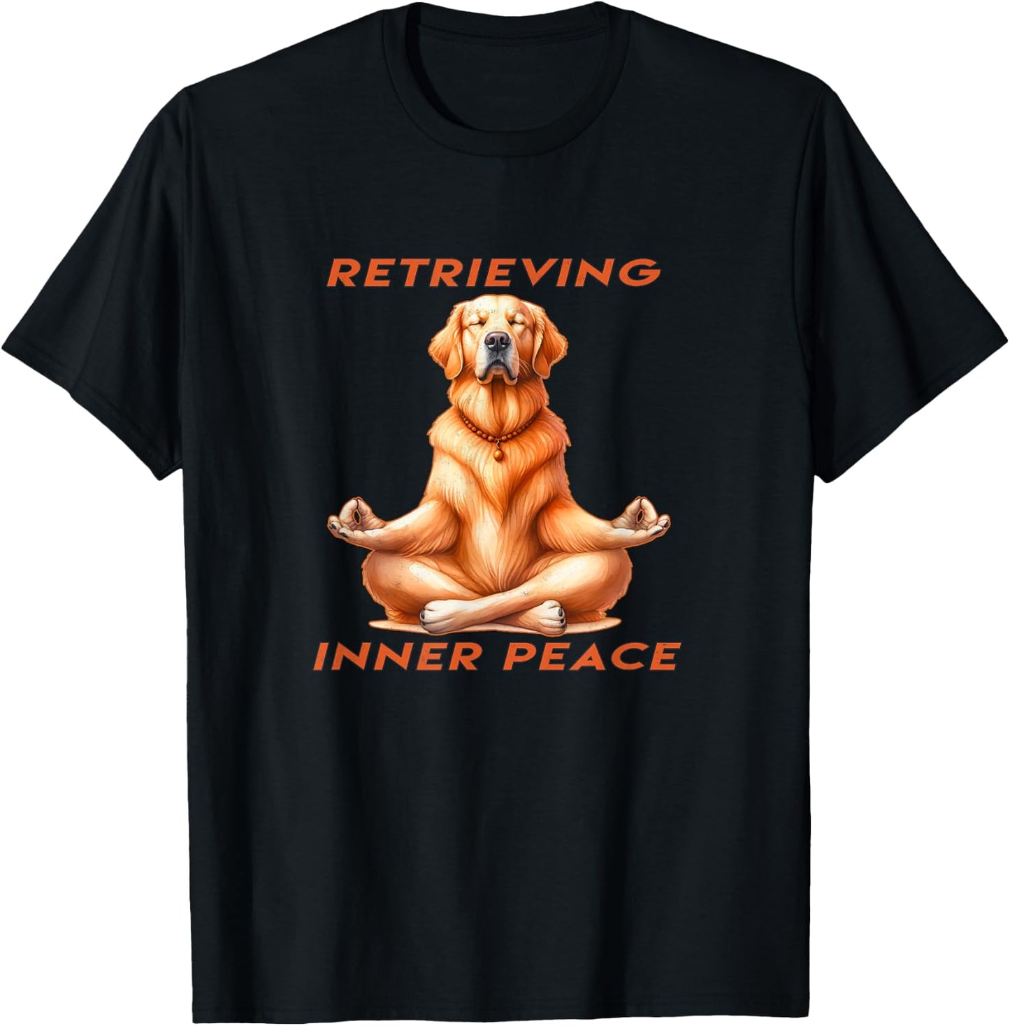 Golden Retriever Yoga - Retrieving Inner Peace T-Shirt - T-Shirt | Black