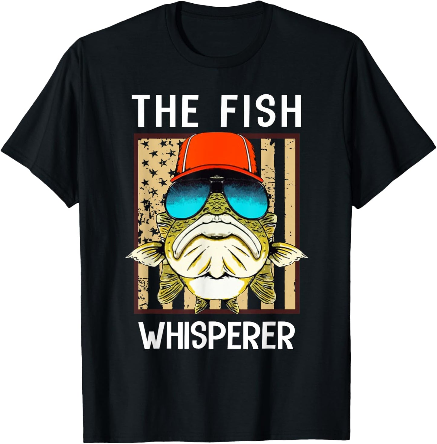 The fis.h whisperer american flag Women Men T-Shirt - T-Shirt | Black