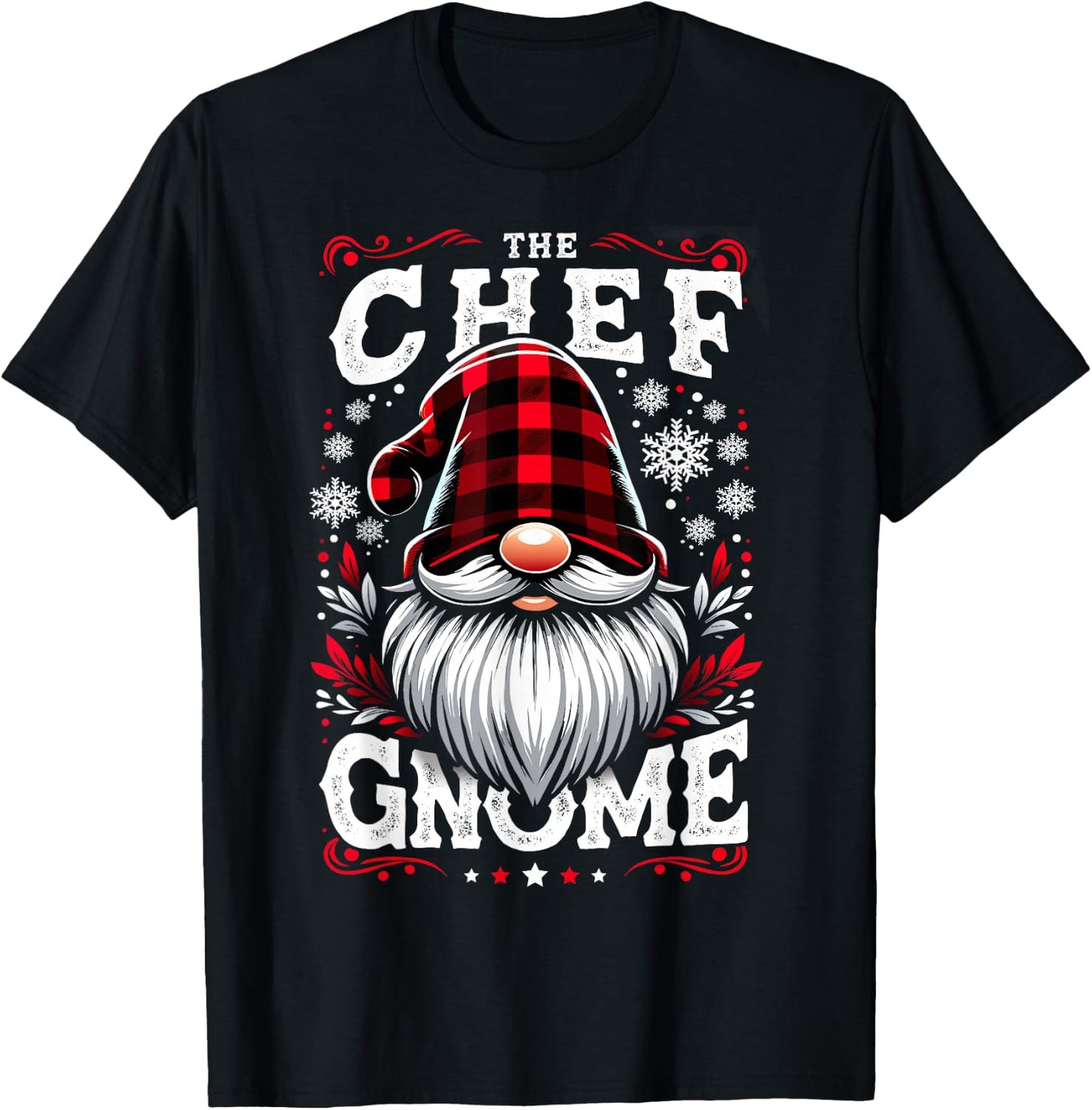 The Chef Gnome Matching Family Christmas Pajama T-Shirt - T-Shirt | Black