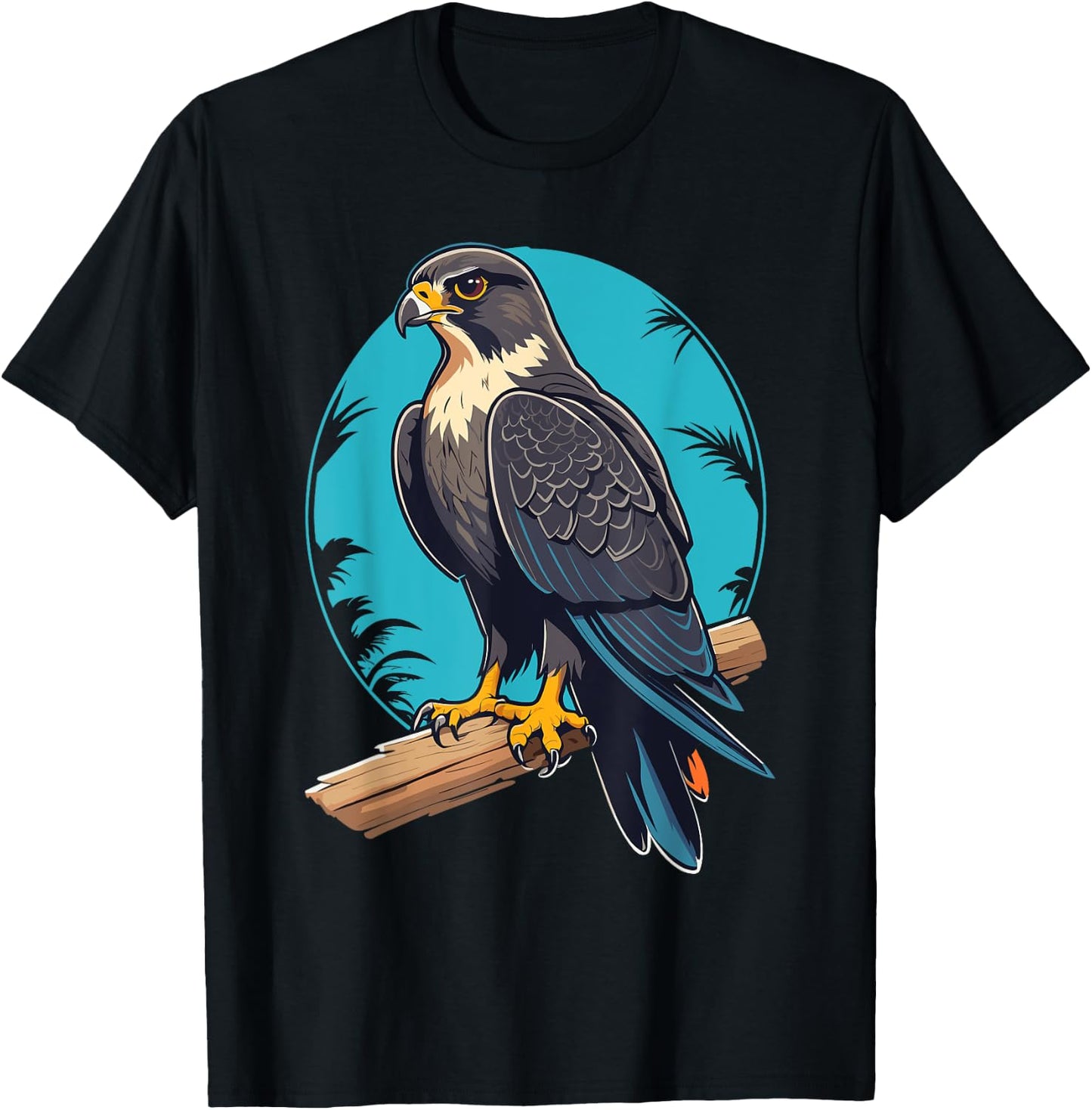 Ventage Peregrine Falcon Graphic: Cute Peregrine Falcon T-Shirt - T-Shirt | Black