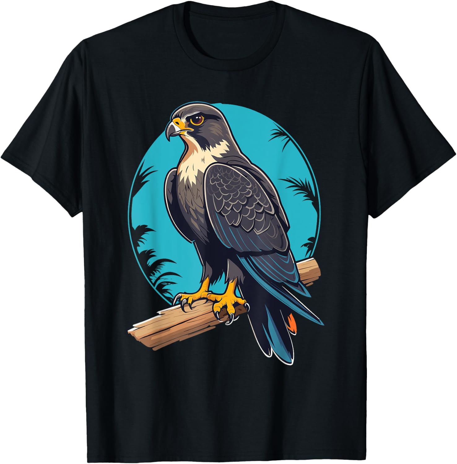 Ventage Peregrine Falcon Graphic: Cute Peregrine Falcon T-Shirt - T-Shirt | Black