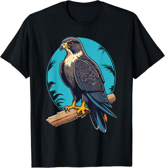 Ventage Peregrine Falcon Graphic: Cute Peregrine Falcon T-Shirt - T-Shirt | Black
