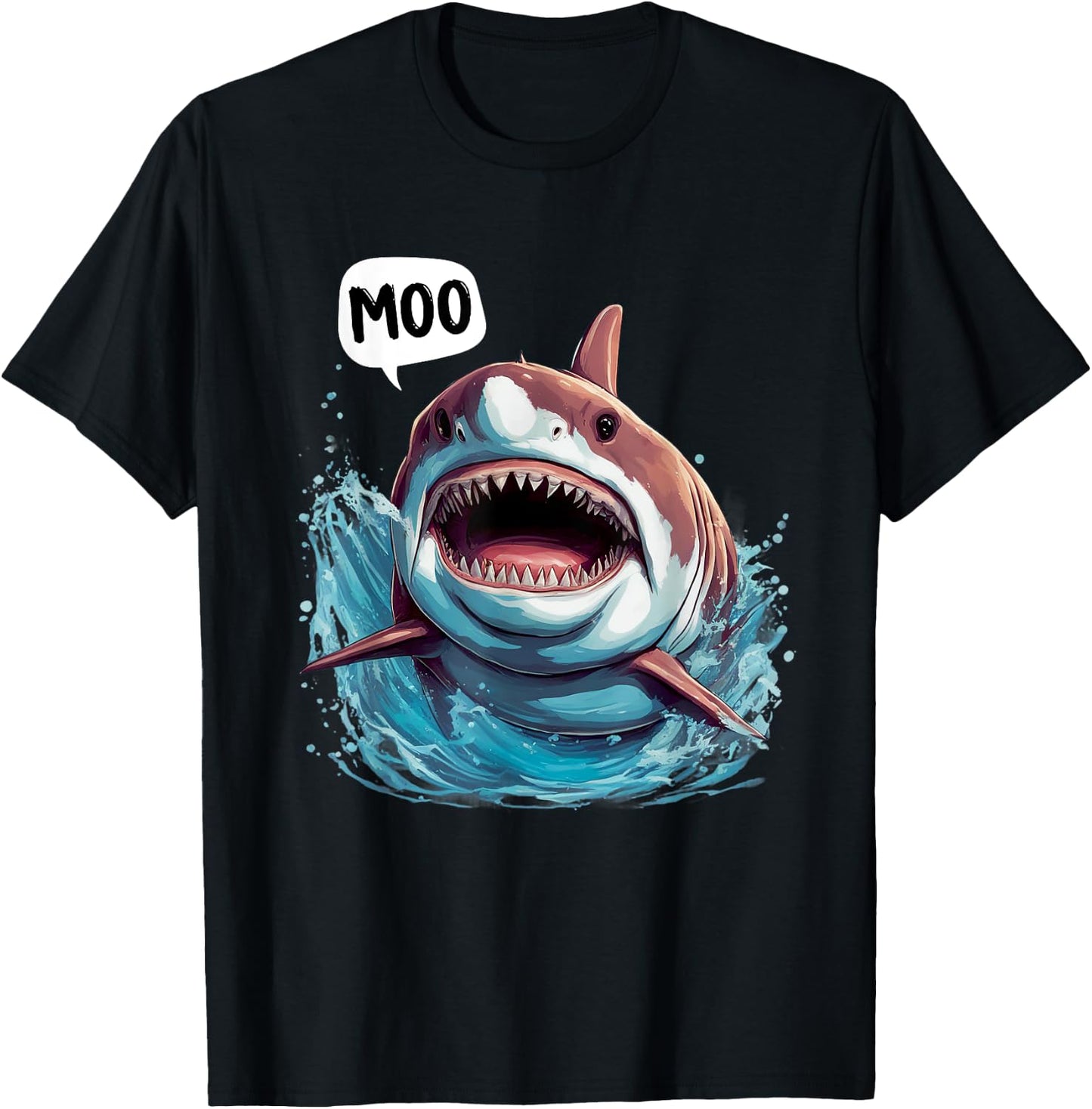 Funny Shark - Moo I'm A Cow Men Women Kids Moo T-Shirt - T-Shirt | Black
