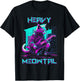 Vaporwave 80s Cat Playing Guitar Cyberpunk Meowtal T-Shirt - T-Shirt | Black