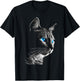 Cat Pet Animal - Blue Eyes Art Cat Men Women Kids T-Shirt - T-Shirt | Black