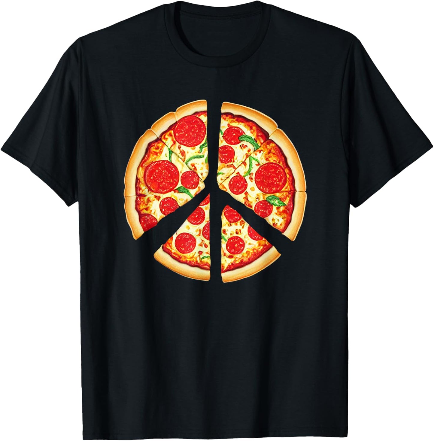 Peace Pizza T-Shirt - T-Shirt | Black