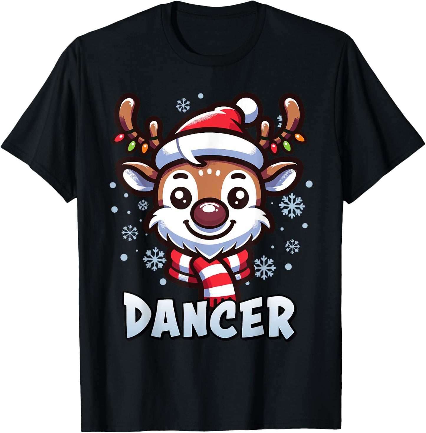 Santa’s Reindeer Dancer Xmas Group Costume T-Shirt - T-Shirt | Black