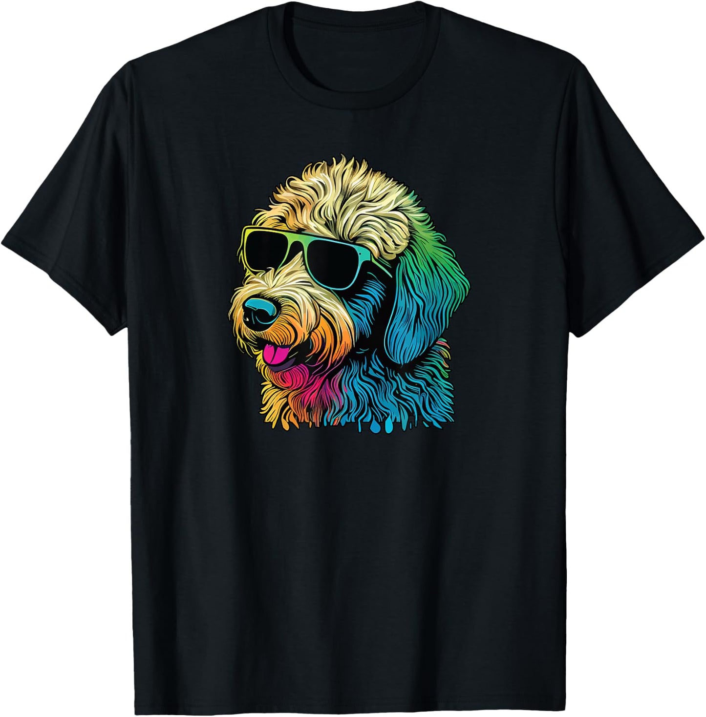 Dad Mom Cool Dog Sunglasses - Goldendoodle Men Women T-Shirt - T-Shirt | Black