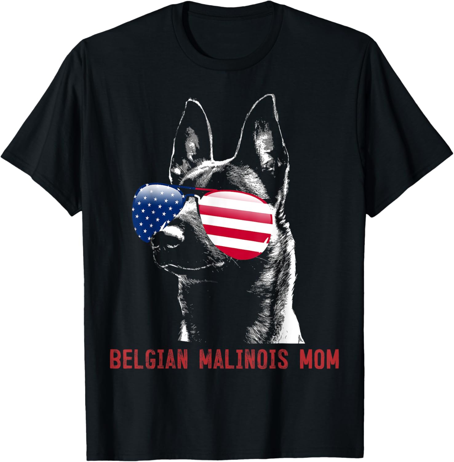 Belgian Malinois Mom Dog Puppy USA Women T-Shirt - T-Shirt | Black