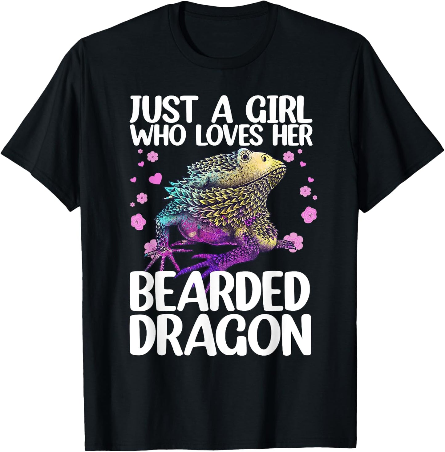 Cool Bearded Dragon Women Reptile Lovers Pet Lizard T-Shirt - T-Shirt | Black