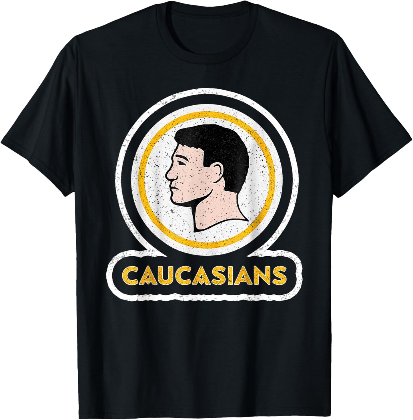 Caucasians Funny Vintage Caucasians Pride T-Shirt - T-Shirt | Black