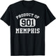 Memphis Tennessee Vintage Retro Area Code T-Shirt - T-Shirt | Black