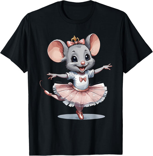Cute Unique & Modern Mouse Ballet & Ballerina T-Shirt - T-Shirt | Black