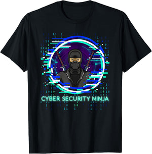 Cybersecurity Ninja Binary Code Programmer Nerd Design T-Shirt - T-Shirt | Black