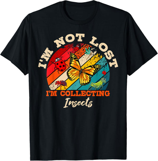Entomologist Retro Vintage Apparel Entomology Collecting Insect - Black, -Adults, Small, Short Sleeve, , Insect-Themed Retro T-Shirt - T-Shirt | Black