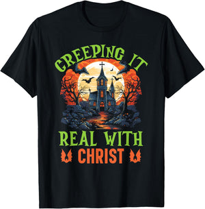 Christian Halloween Jesus Christ Trick Or Treat Christianity T-Shirt - T-Shirt | Black